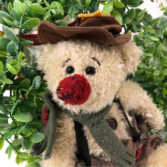 The Ganz Cottage by Lorraine bear plush hat suspenders  2002 EUC - Picture 2 of 8